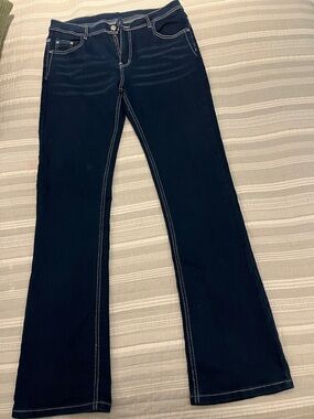 Classic Women’s Dark Indigo Flare Jeans - Wide Leg